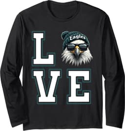 Eagles with Sunglasses Lovers apparel for men women kids Long Sleeve T-Shirt