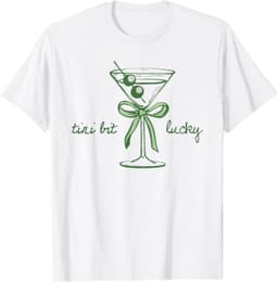 St. Patrick's Martini Irish Baby A Tini Bit Irish Lucky Girl T-Shirt