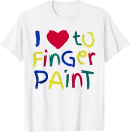 I Heart Love To Finger Paint I'm Paint Cute Couple Valentine T-Shirt