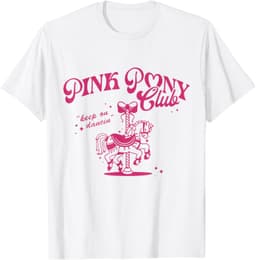 Pony and Heels Lover Pink Girls Clubs Disco Birthday Cowgirl T-Shirt