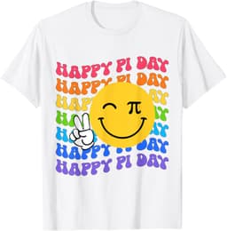 Happy Pi Day Groovy 3.14 Pi Number Teacher Women Girls T-Shirt