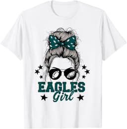 Eagles Girl Tee Messy Bun For Men Women Girls Boys Kids T-Shirt