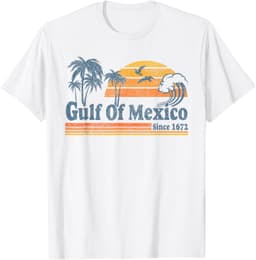 Gulf of Mexico Since 1672 Retro Vintage Beach Men Women T-Shirt