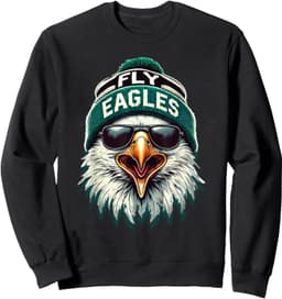 Cool Face Eagles with Sunglasses Vintage Eagles Flying Bird Sweatshirt
