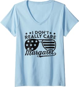 Womens I Don't Really Care Margaret Funny JD Vance V-Neck T-Shirt