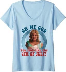 Womens Oh My God You Look Like the 4th of July Patriotic Movie Meme V-Neck T-Shirt