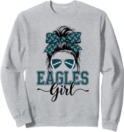 Eagles Girl Tee For Men Women Messy Bun Lover Sweatshirt