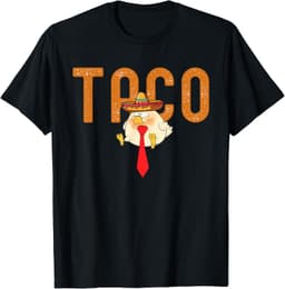 Taco Trump Always Chickens Out Funny Trendy Chicken Taco T-Shirt