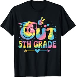 Peace Out 5th Grade Tie Dye Last Day Of School Graduation T- T-Shirt