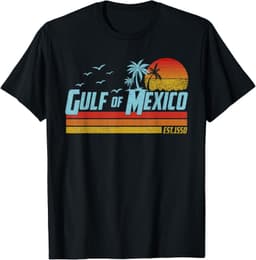 Gulf of Mexico Est 1550 Retro Vintage Beach T-Shirt