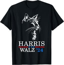 Harris Waltz 2024 Funny Election Kamala Harris Cat Lady T-Shirt