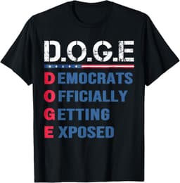 D.O.G.E DOGE Department Of Government Efficiency US flag T-Shirt