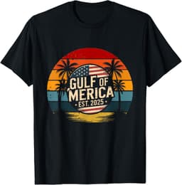 Vintage Funny Gulf of 'Merica Est 2025 America Patriotic T-Shirt