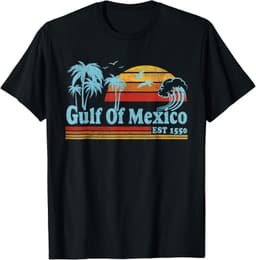 Gulf of Mexico Est 1550 for Men Women ApparelGulf of Mexico Est 1550 Retro Vintage Beach for Men Women T-Shirt