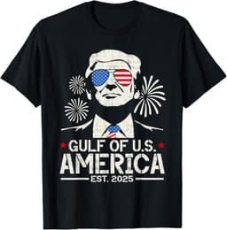 Funny Trump Gulf Of USA America 2025 Happy 4th Of July Trump T-Shirt