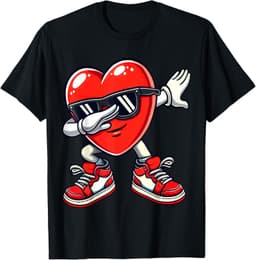 Dabbing Heart Funny Gifts Mens Kids Boys Valentines Day T-Shirt