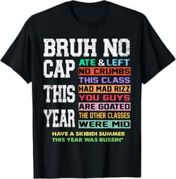 Bruh No Cap This Year Ate Funny Last Day Of School T-Shirt