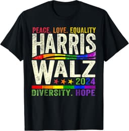 Kamala Harris Tim Walz 2024 Peace LGBT Harris Walz Waltz T-Shirt